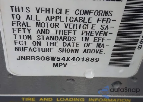 2004 Infiniti Fx45 из США, поврежденный, VIN JNRBS08W54X401889